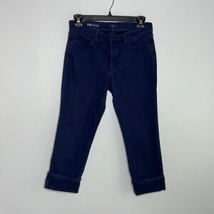NYDJ dayla wide cuff blue pants/ jeans, size 8